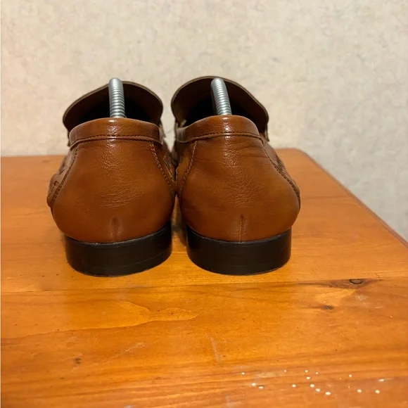 EUC Nordstrom Rack Ortholite Men's Brown Woven Leather Loafers Mens Size 11 - Picture 4 of 8